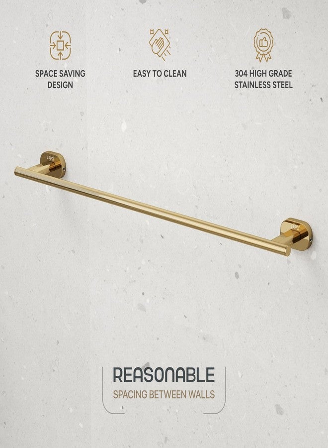 LAPO حامل مناشف من الفولاذ المقاوم للصدأ 304 من لابو للحمام | حامل مناشف | إكسسوارات الحمام | قضيب مناشف | علاقة مناشف (24 بوصة، لون ذهبي) - Image 4